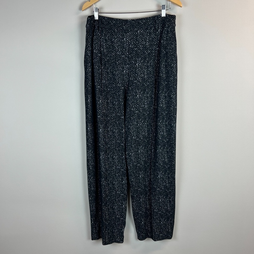 Spanx Ponte Barrel Leg Pants Womens XL Black Herringbone Stretch Office Career